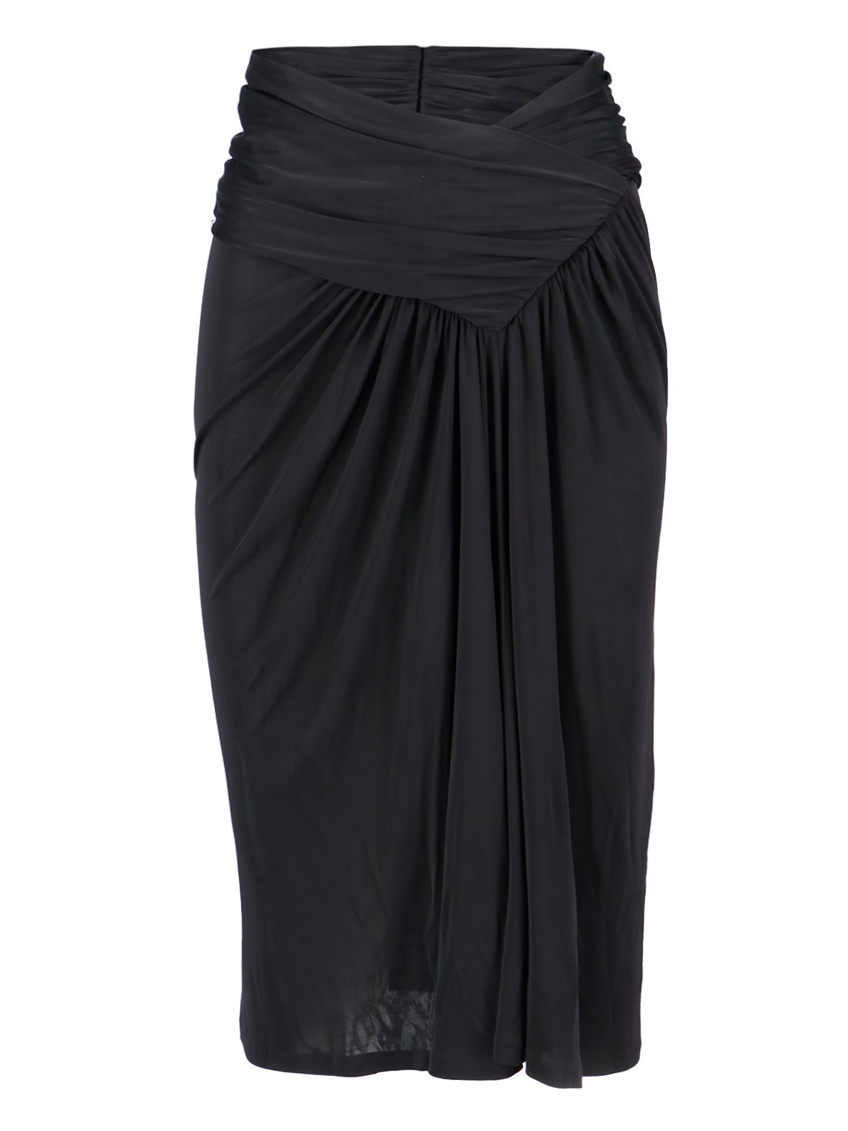 Shop Saint Laurent 'a Matita' Midi Skirt In Black  