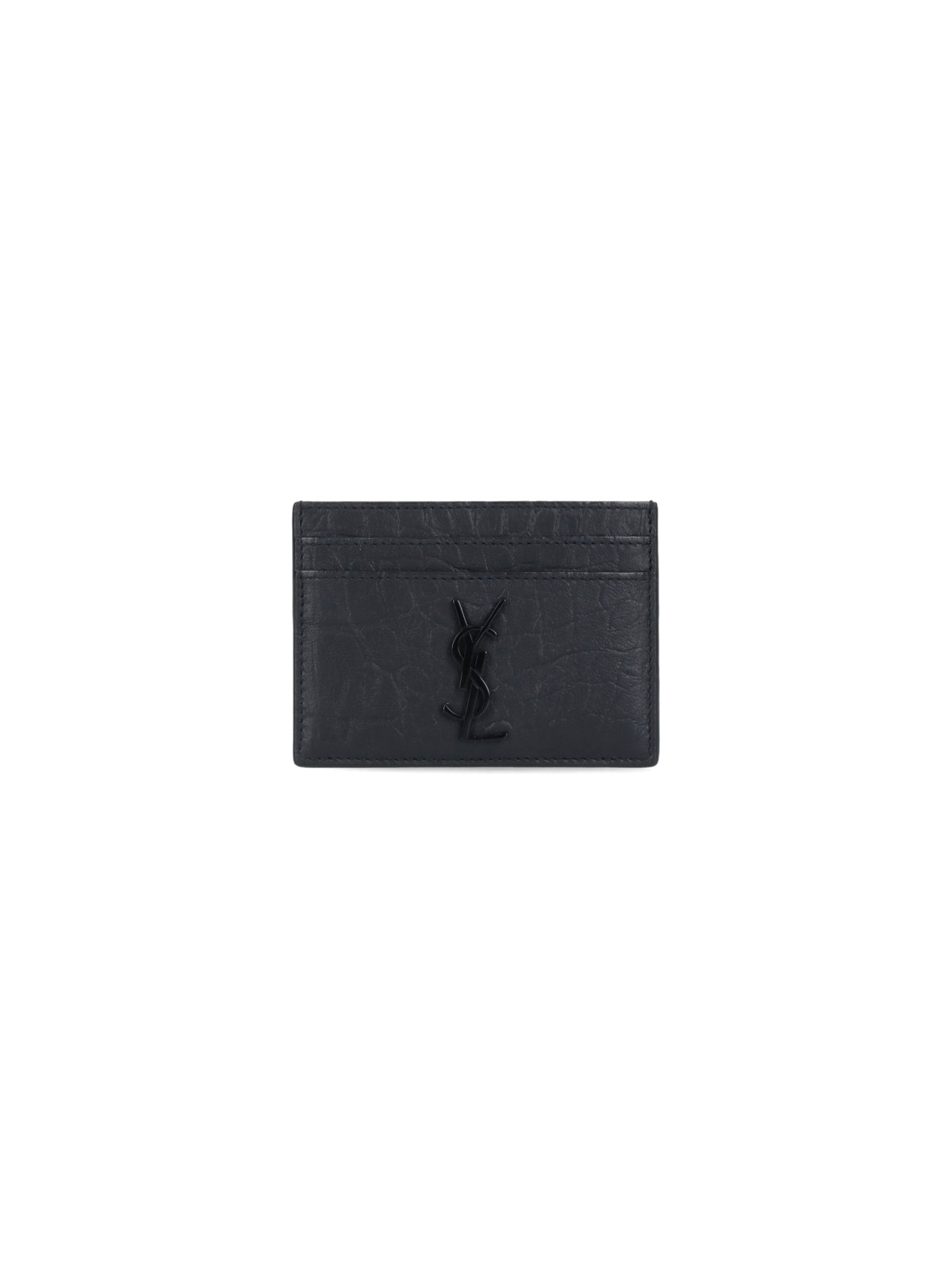 Shop Saint Laurent - Monogram Card Holder In Black  