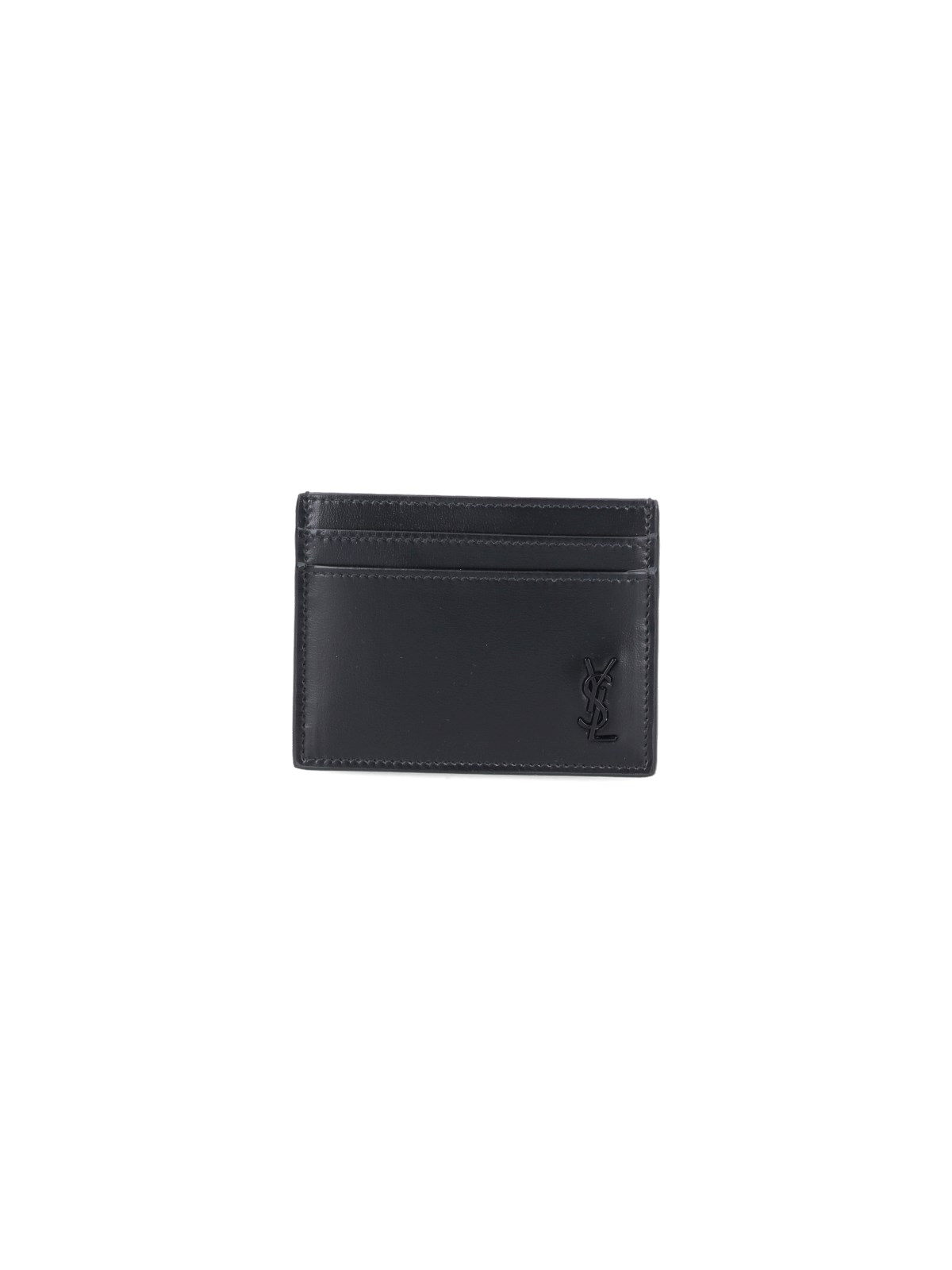 ★Saint Laurent★ Signature Logo Card Holder Black 3759460U9 Saint Laurent Logo Patent Leather Card Holder - Black - One