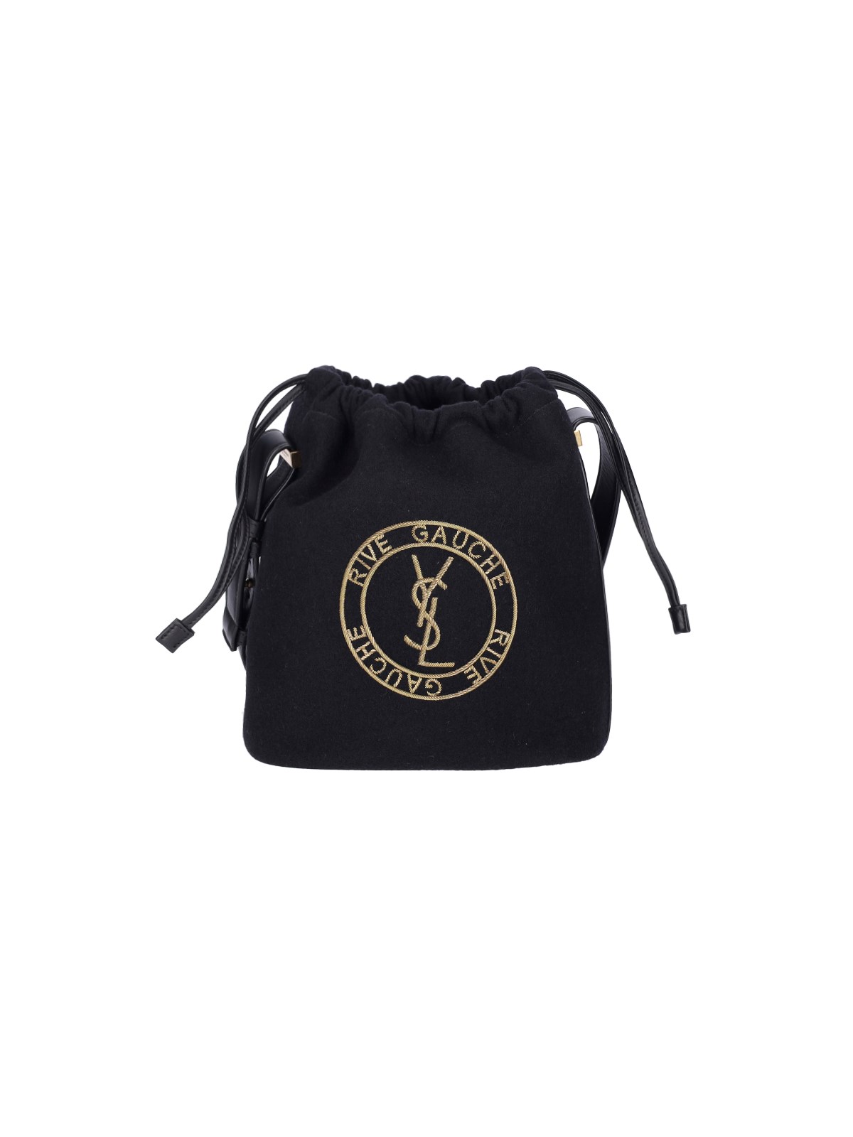Shop Saint Laurent Small Bucket Bag "rive Gauche" In Black  