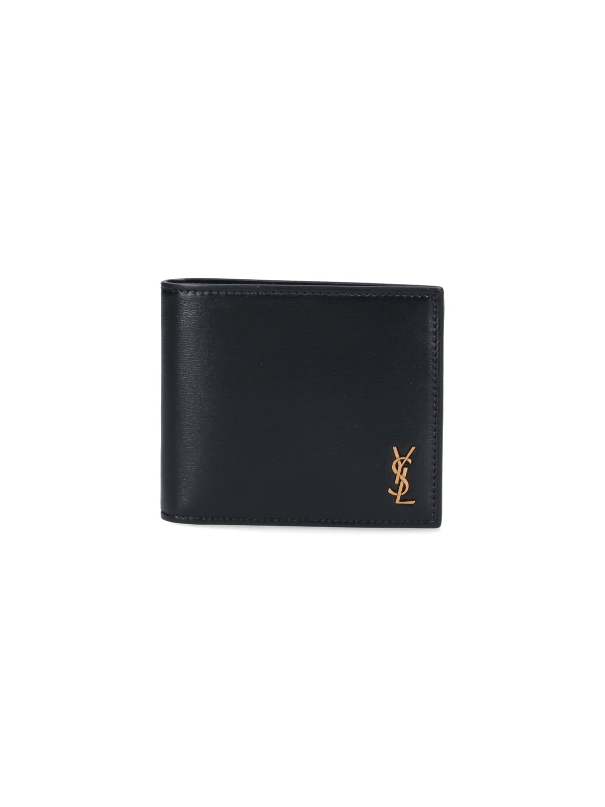 Shop Saint Laurent 'tiny Cassandre' Wallet In Black  