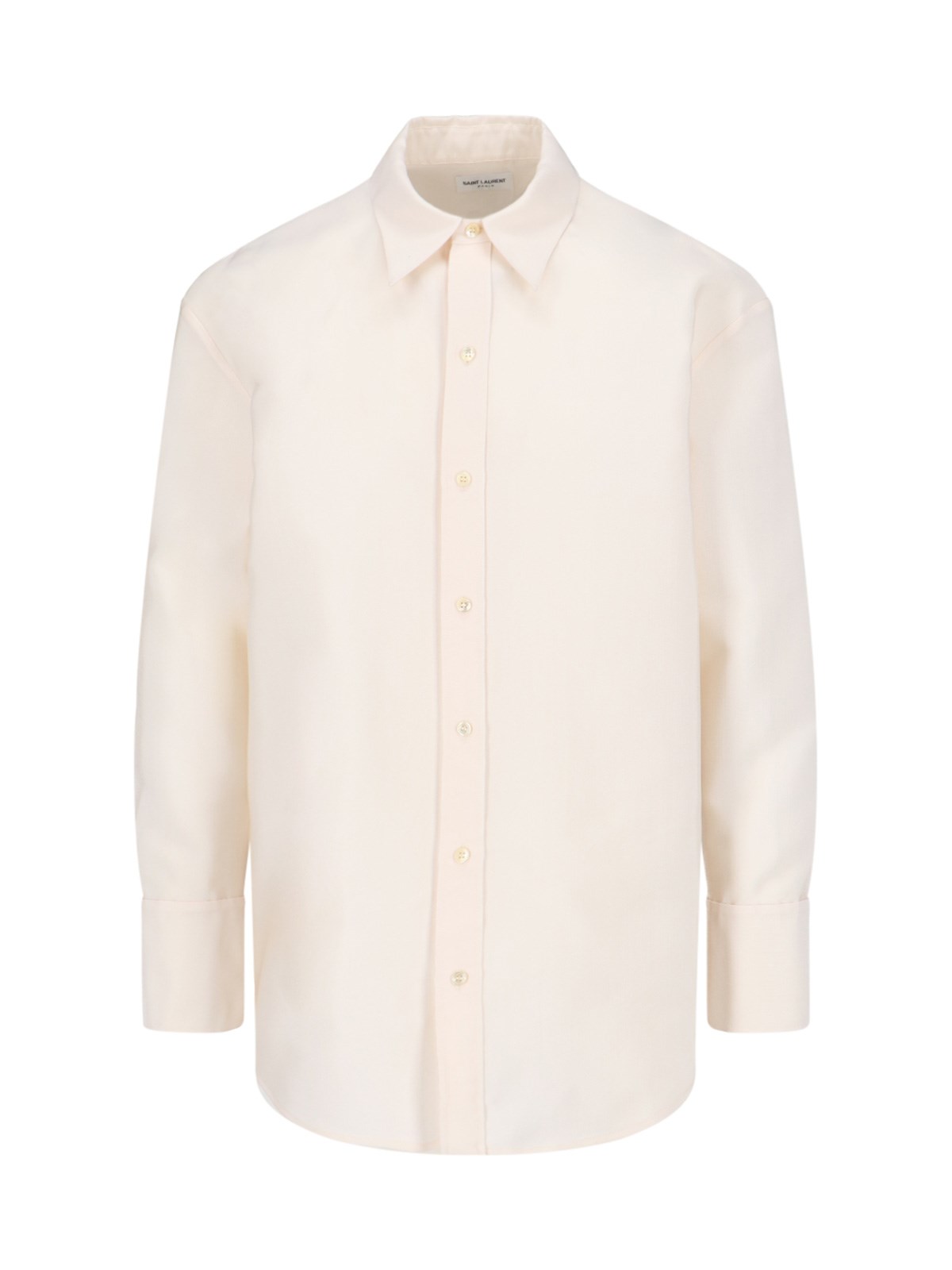 Shop Saint Laurent Oversized Shirt In Cream