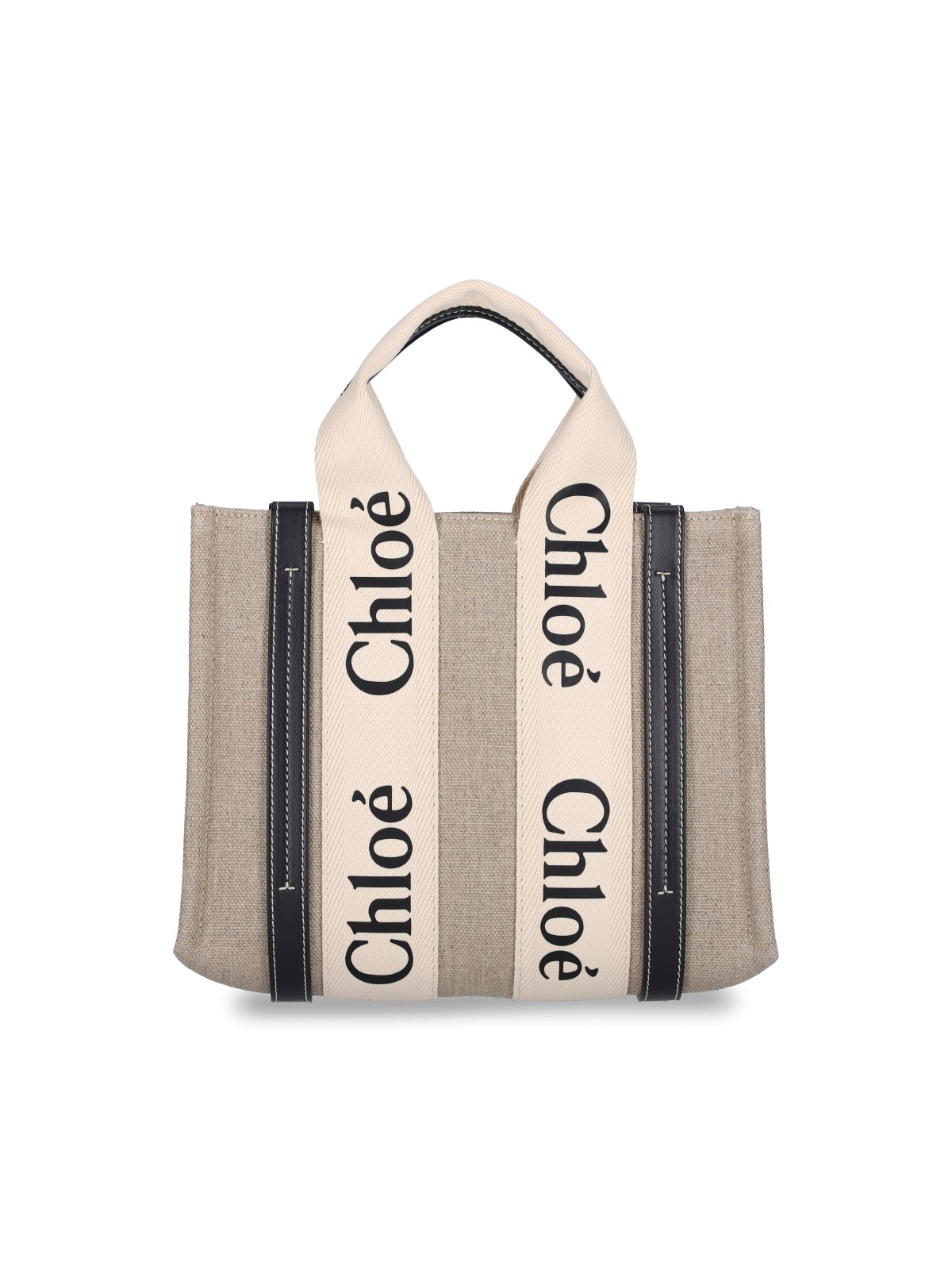 Chloé 'woody' Small Tote Bag In Beige