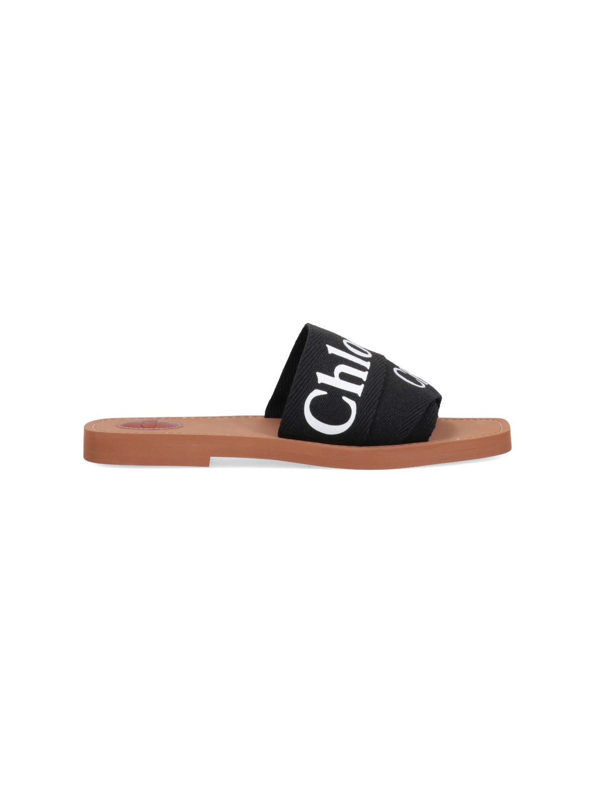 Shop Chloé 'woody' Sandals' In Black  