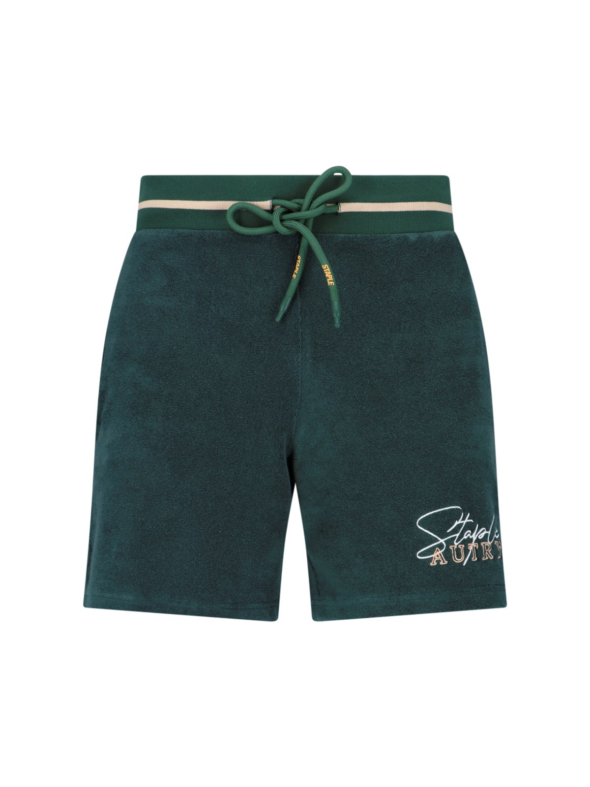 Shop Autry X Jeff Staple Terry Shorts In Green