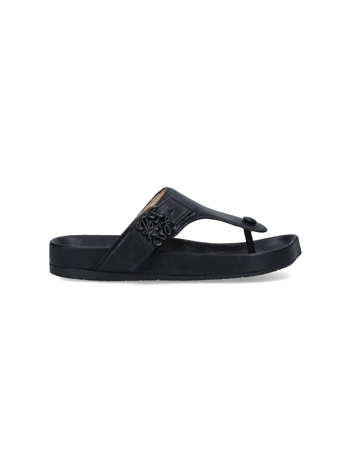 Shop Loewe 'ease' Thong Sandals In Black  