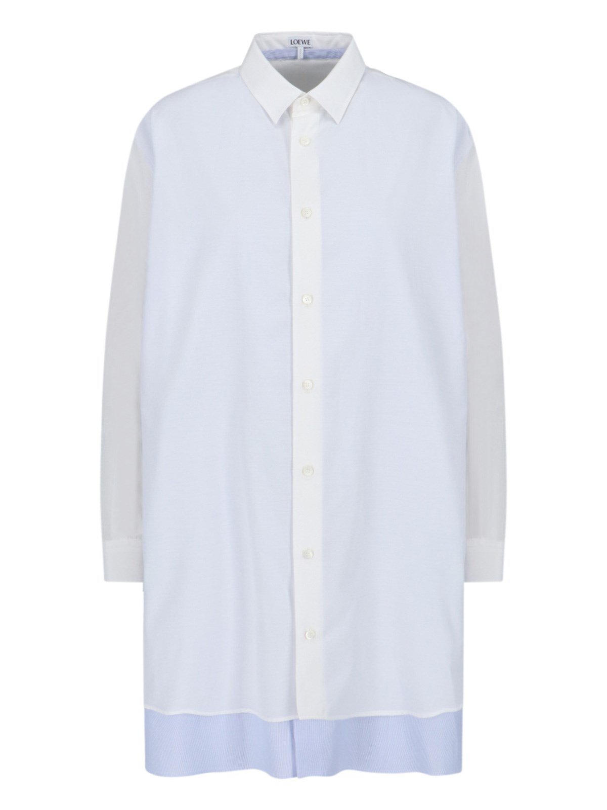 Shop Loewe Double Layer Shirt Dress In White