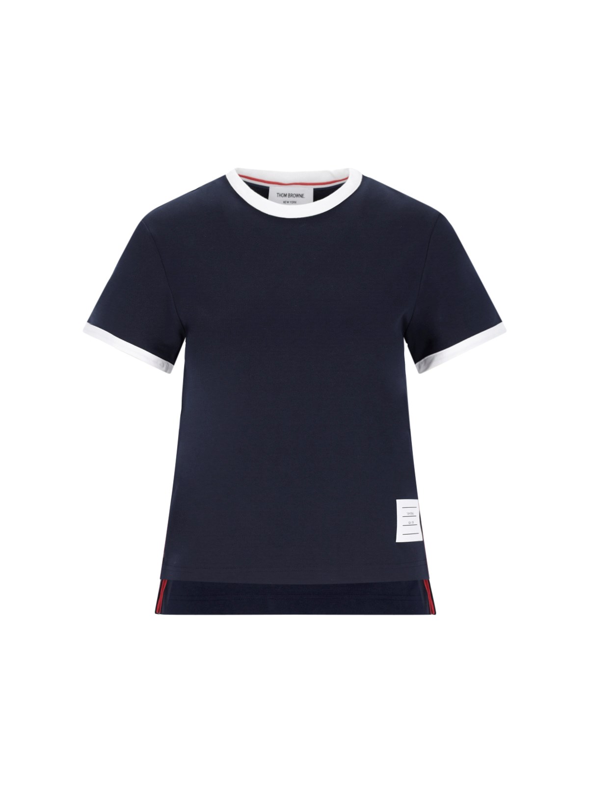 Shop Thom Browne 'rwb-stripe' T-shirt In Blue