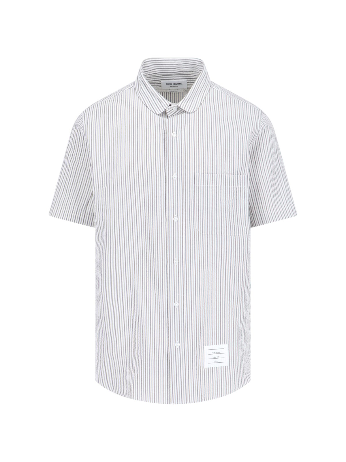 Thom Browne Striped Shirt In Silver