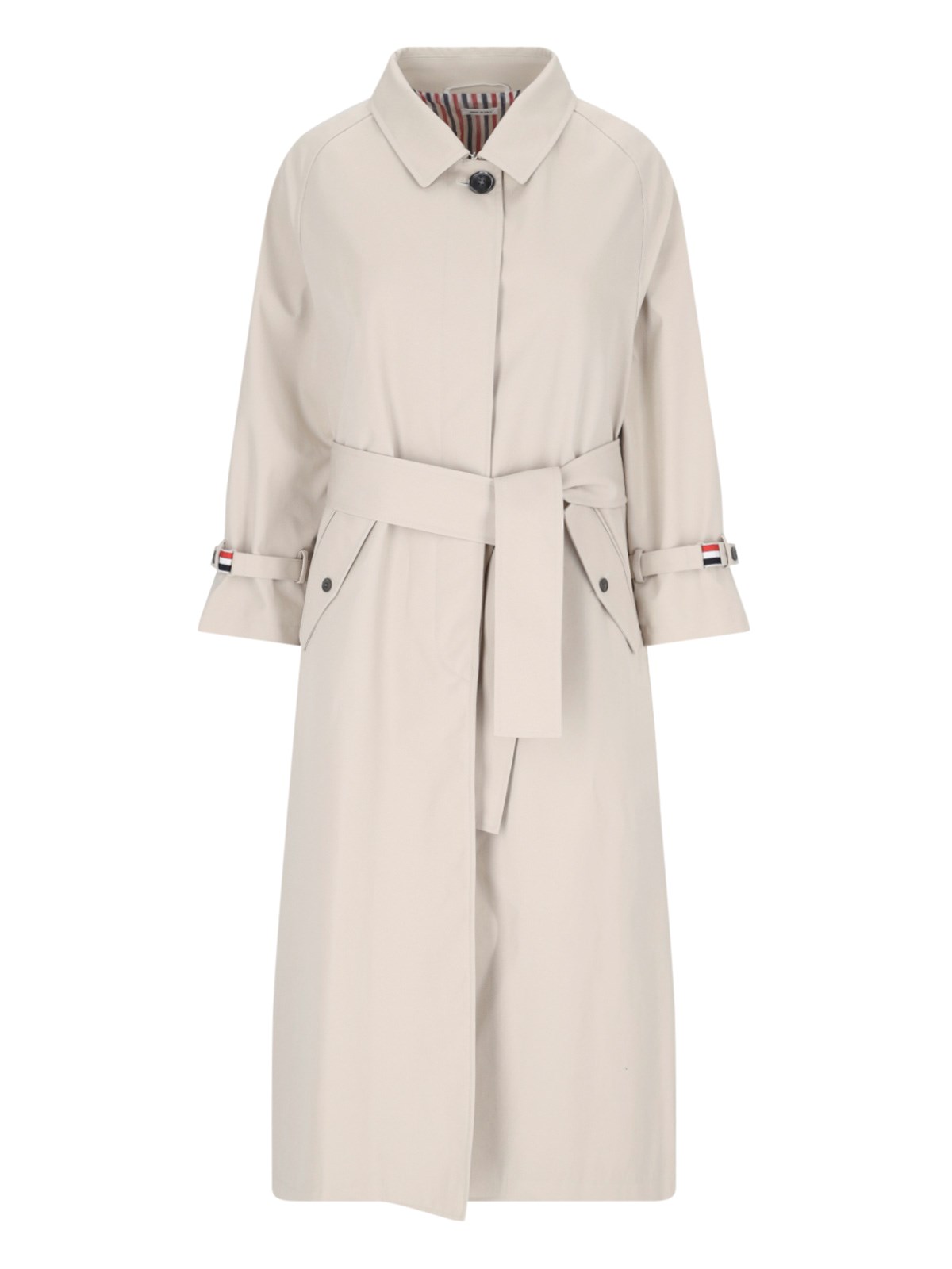 Thom Browne Single-breasted Trench Coat In Beige