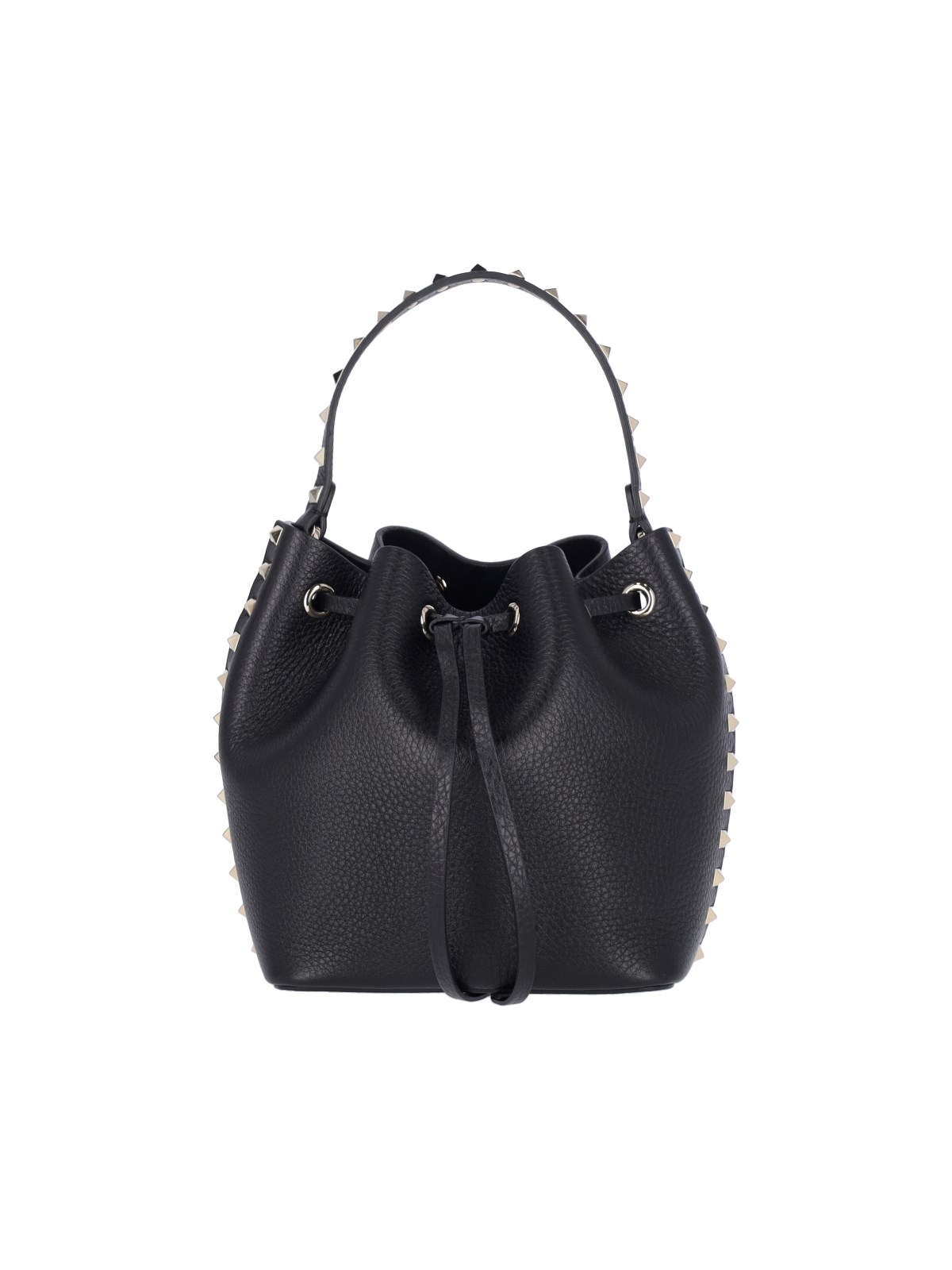 Shop Valentino "rockstud" Bucket Bag In Black  