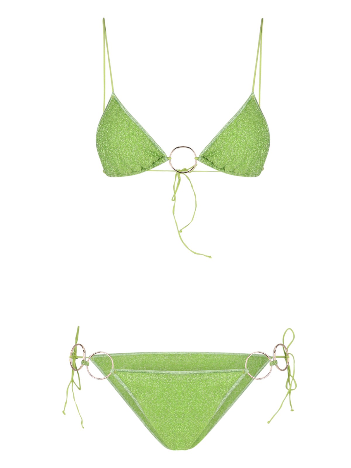 Shop Oseree 'lumiere Ring' Bikini Set In Green