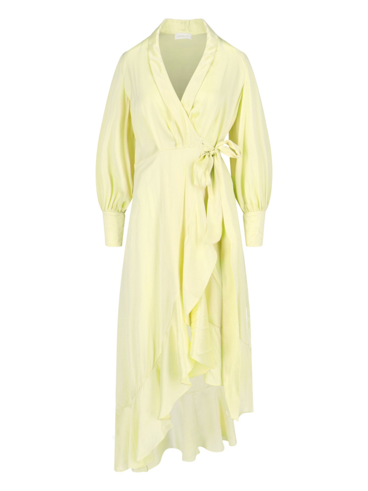 Zimmermann Asymmetrical Midi Dress In Yellow