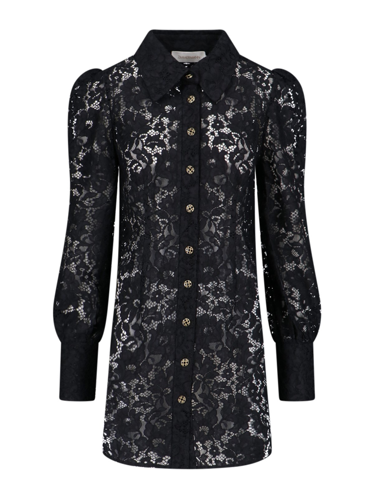 Zimmermann Matchmaker Guipure-lace Tunic Shirt In Black