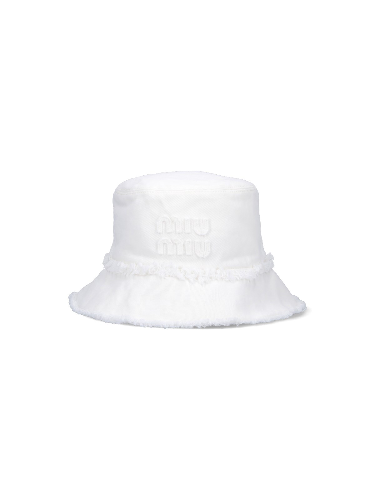 Shop Miu Miu Logo Bucket Hat In White