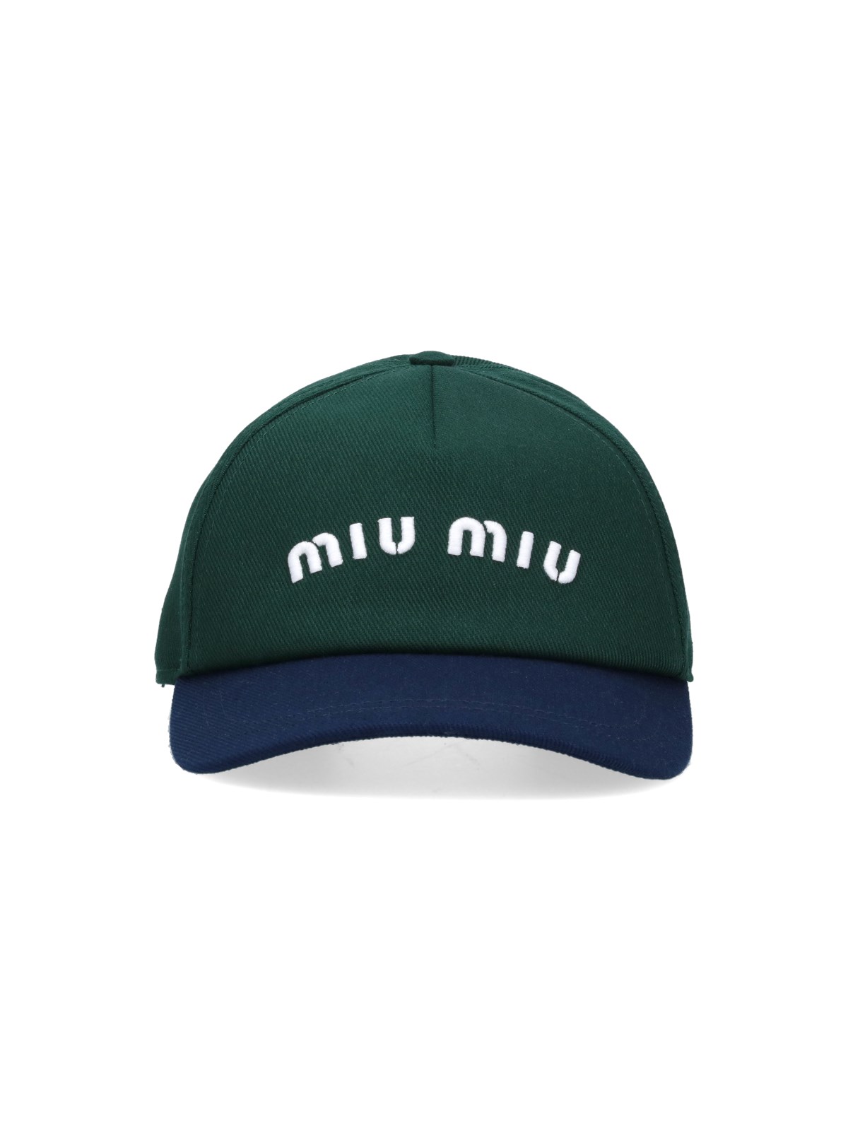 Miu Miu Logo Baseball Cap In Green