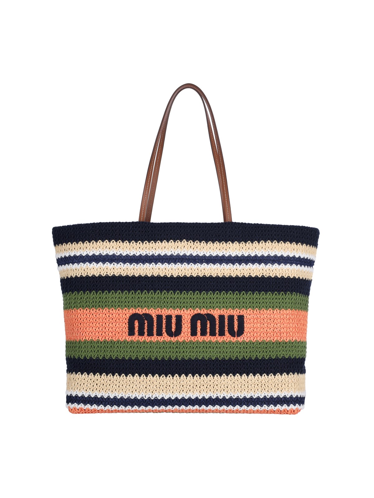 Miu Miu Logo Tote Bag In Multi