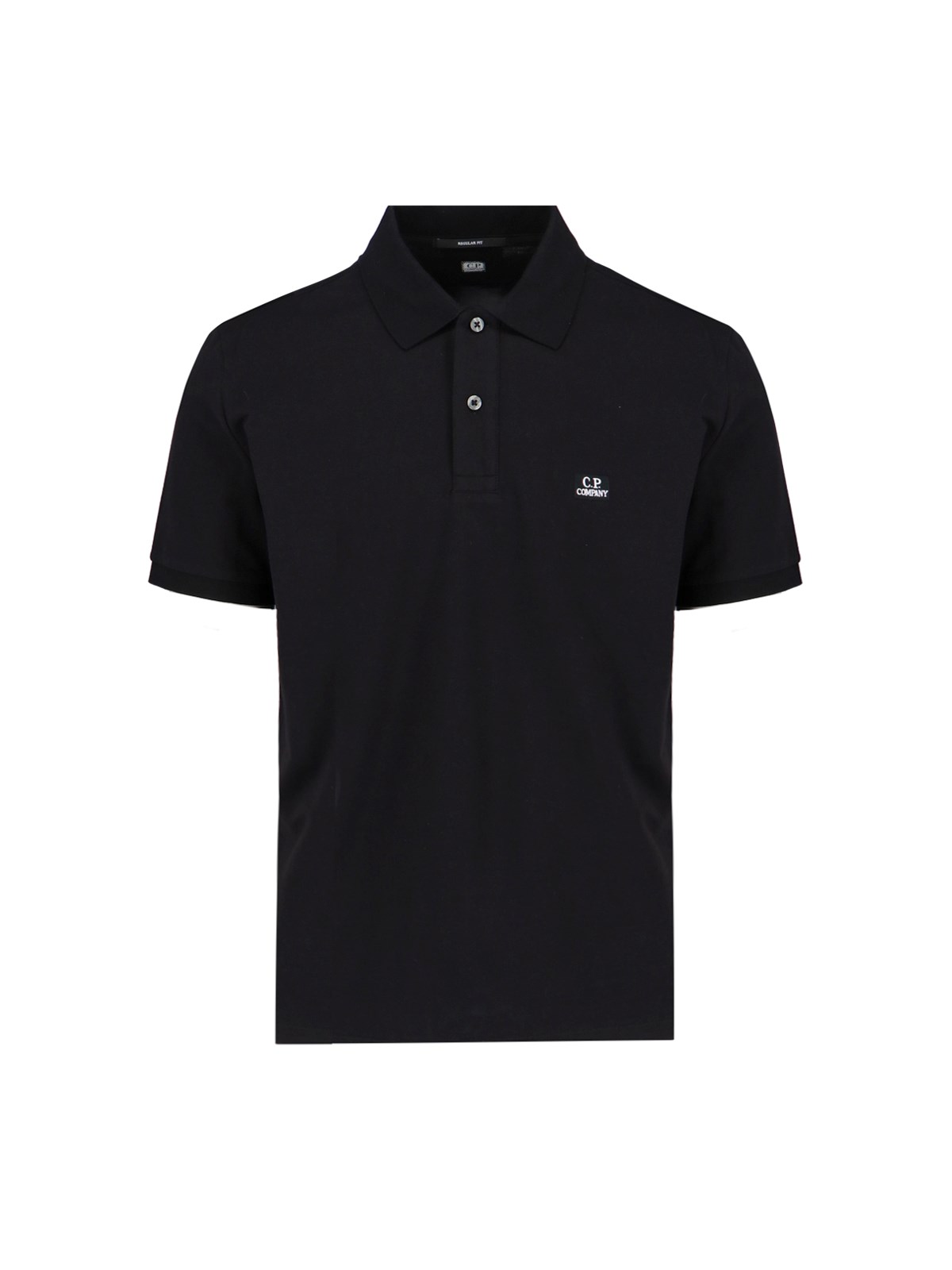 Shop C.p. Company 'stretch Piquet' Regular Polo Shirt In Black  