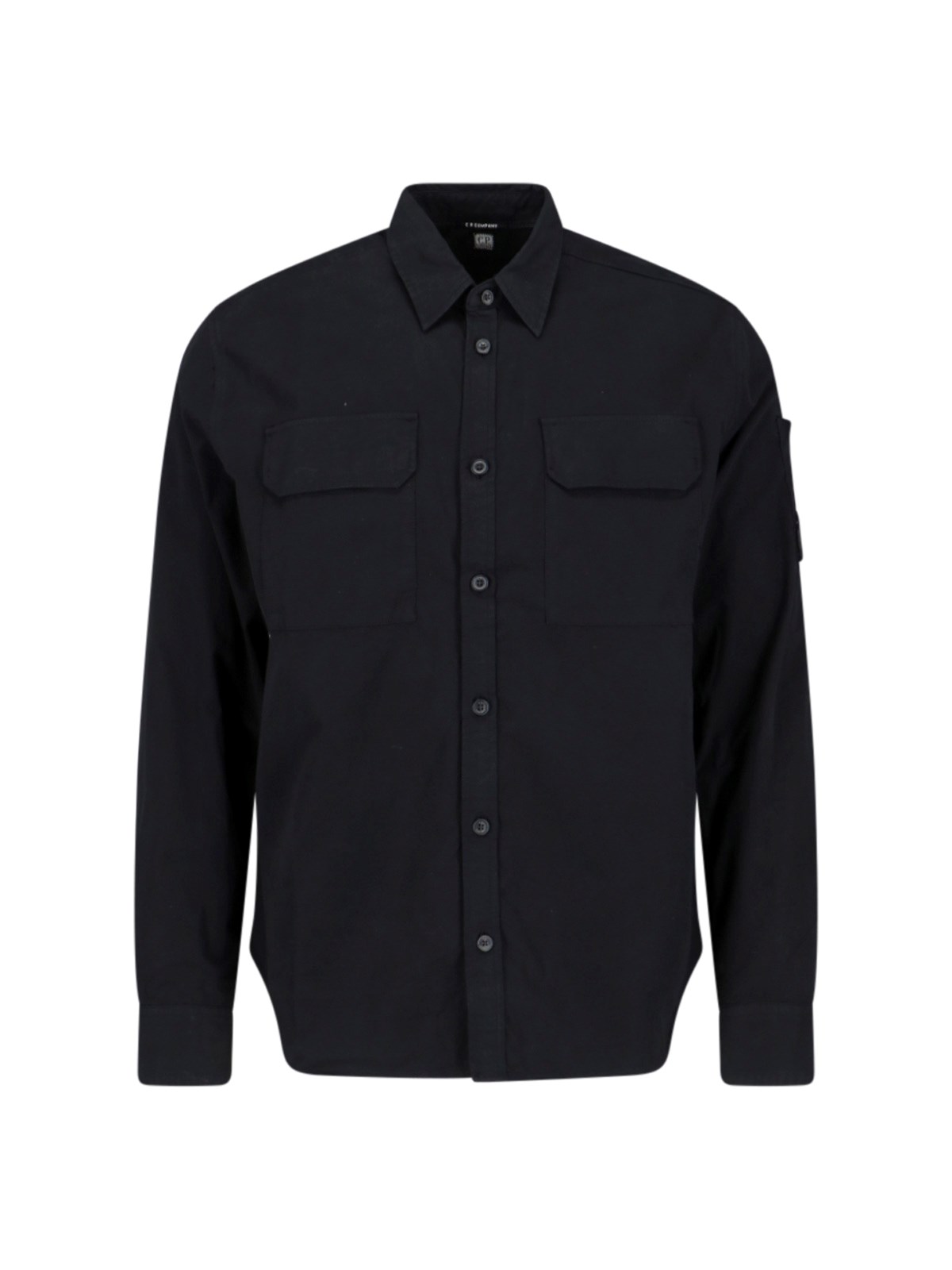 Shop C.p. Company "lens" Detail Shirt In Black  
