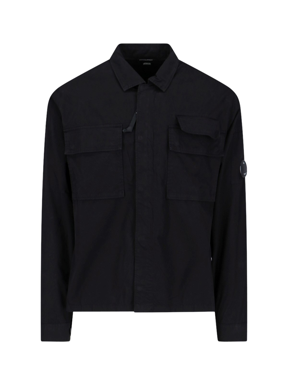 Shop C.p. Company 'lens' Shirt Jacket In Black  