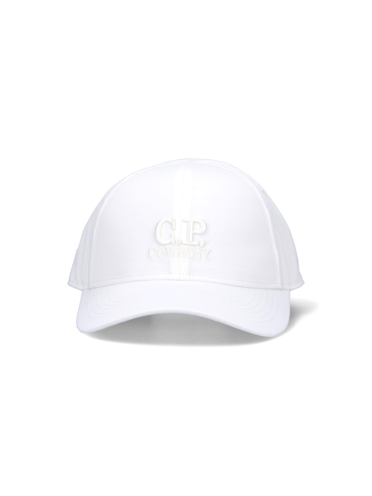 C.p. Company Logo Baseball Cap In White