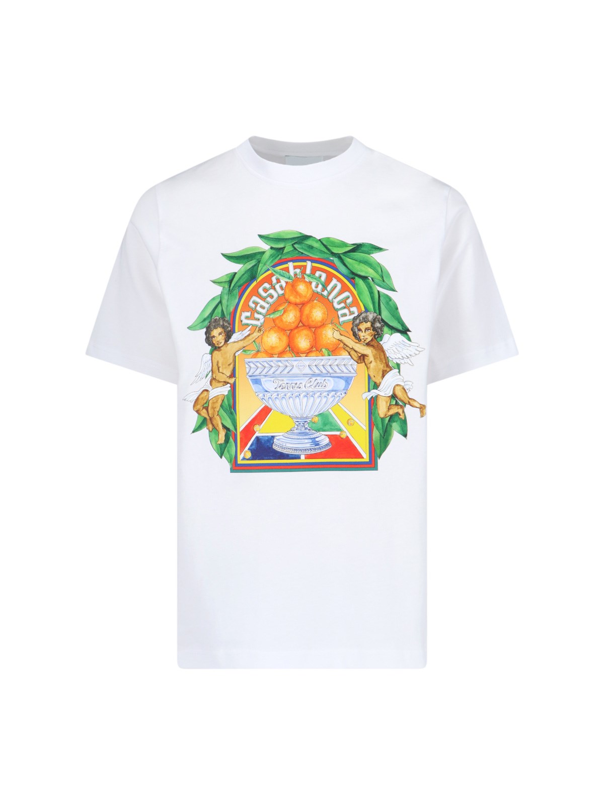 Shop Casablanca 'triomphe D'orange' T-shirt In White