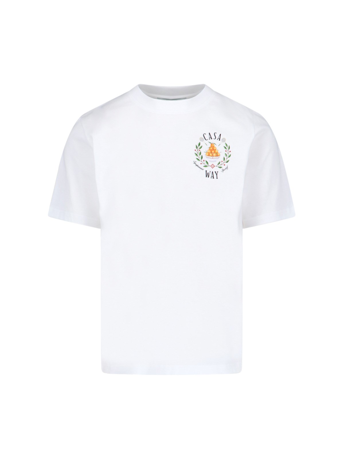Shop Casablanca 'casa Way' Embroidery T-shirt In White