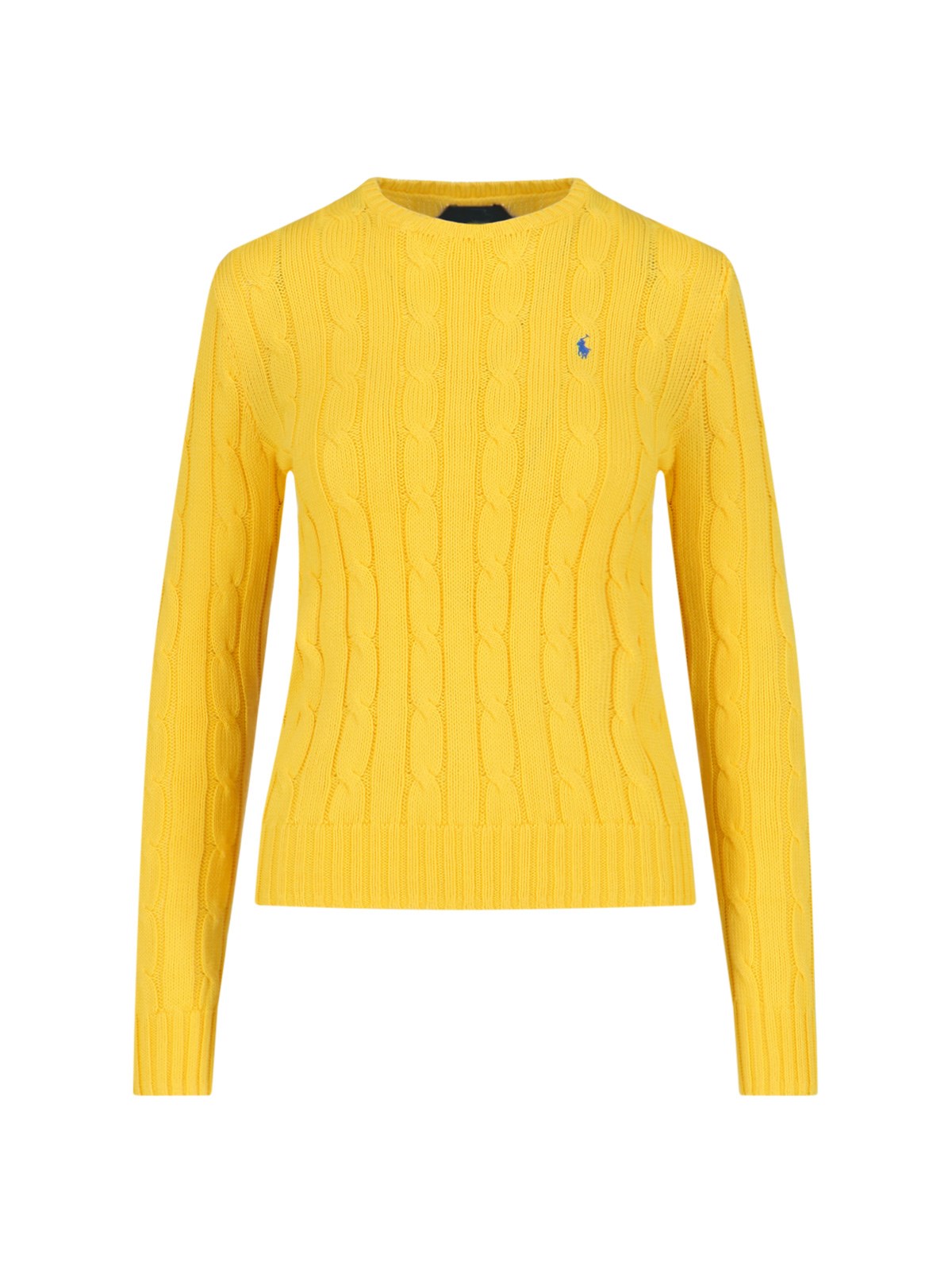 Polo Ralph Lauren Logo Crew Neck Sweater In Yellow