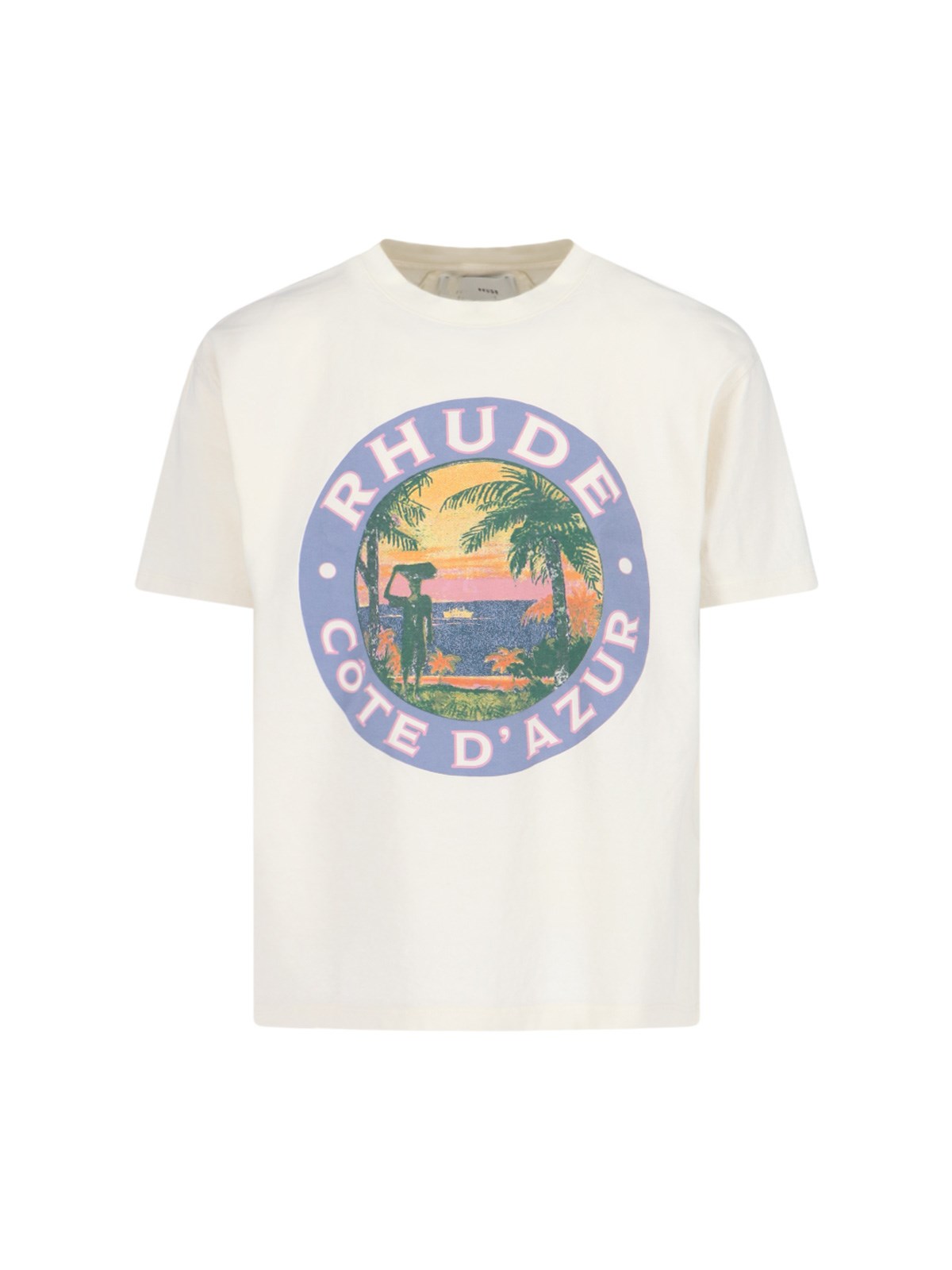 Shop Rhude Logo T-shirt In White