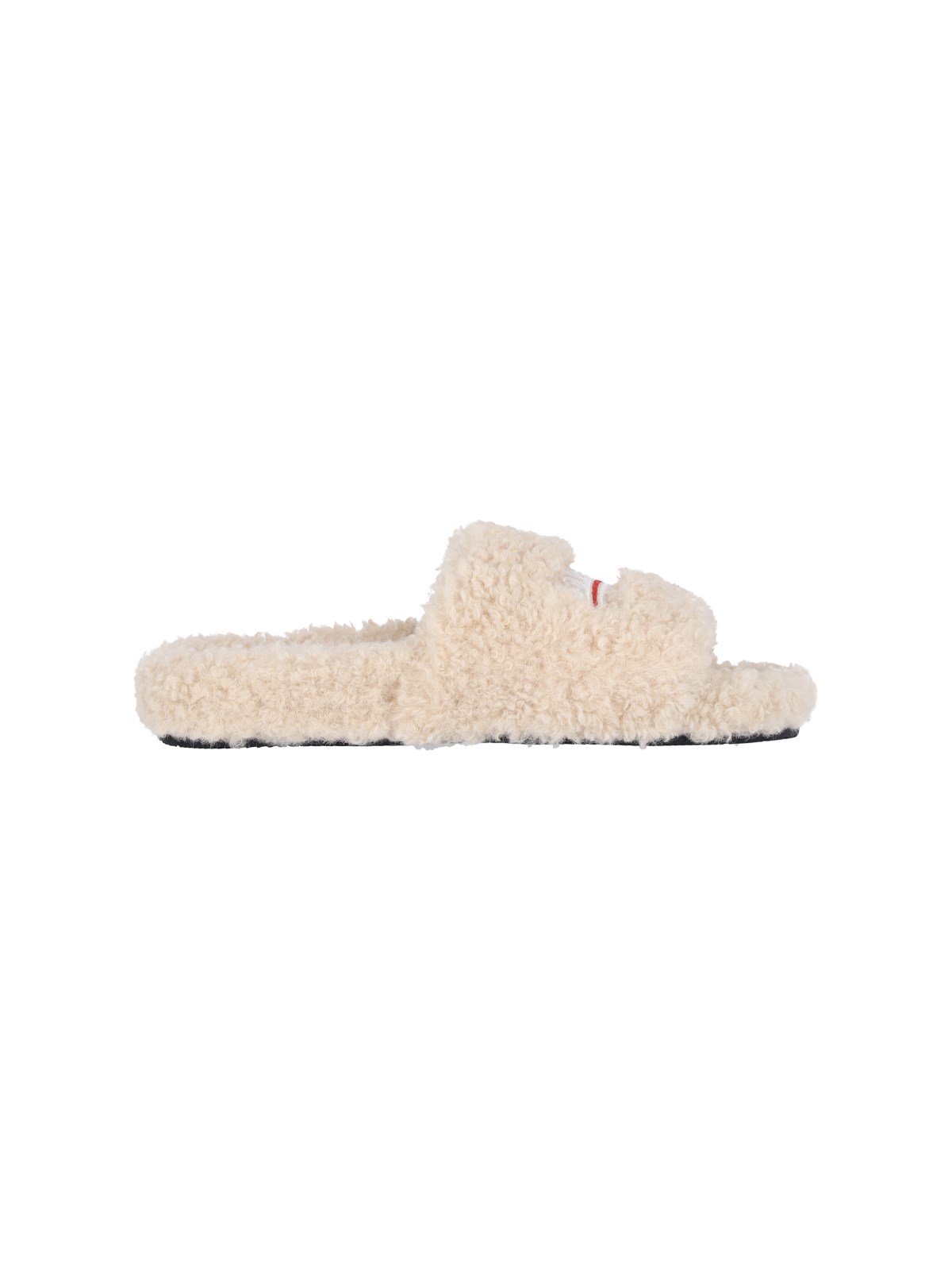 Shop Balenciaga "flurry" Slide Sandals In Beige