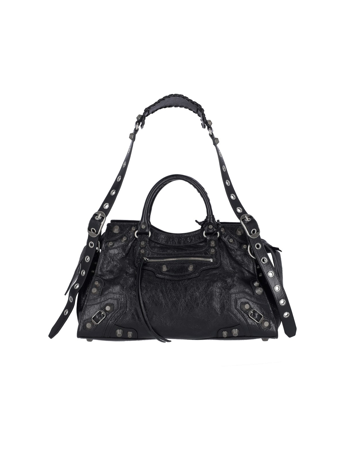 Shop Balenciaga 'neo Cagole City' Handbag In Black  