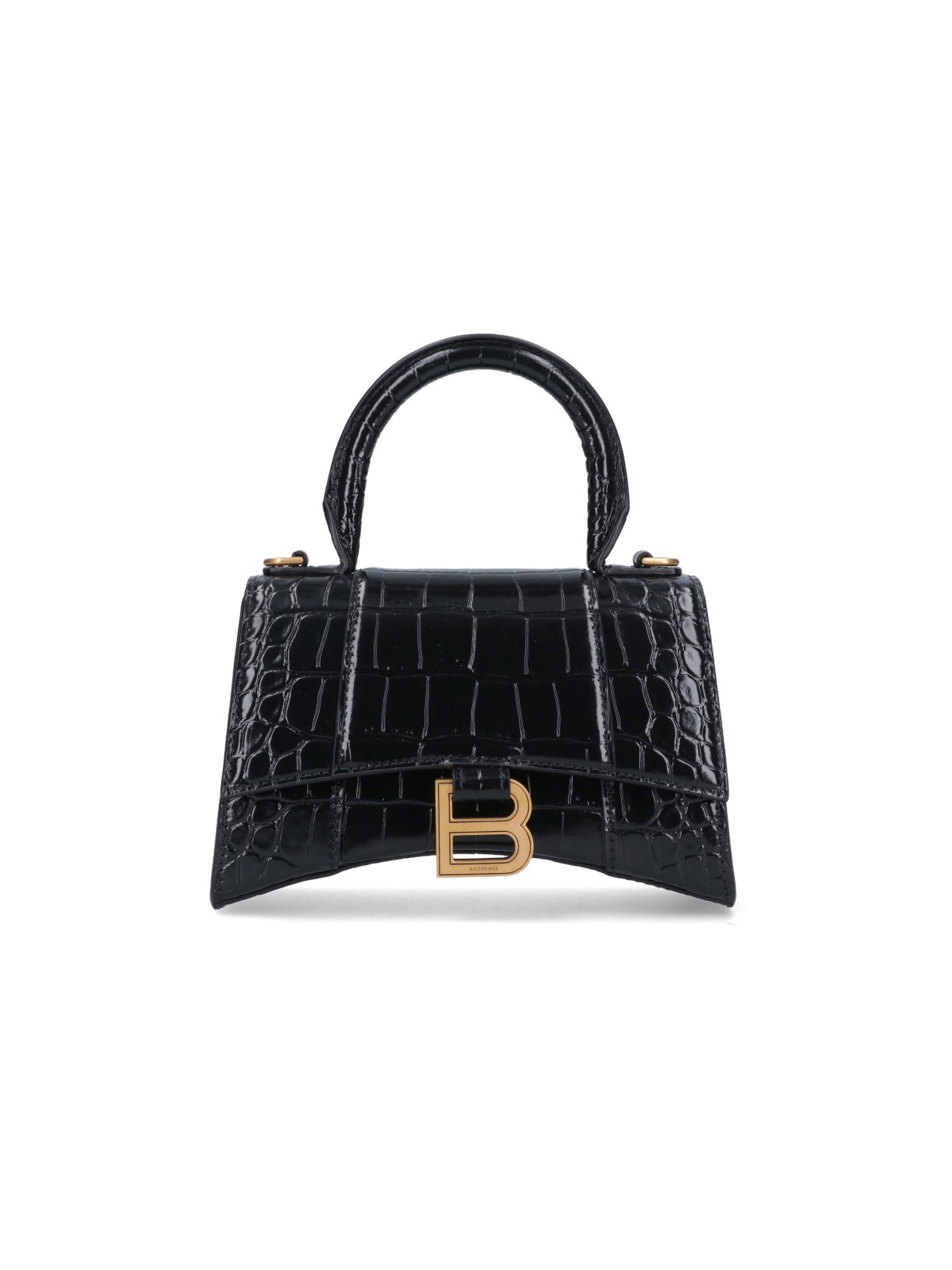 Shop Balenciaga 'hourglass Xs' Bag In Black  