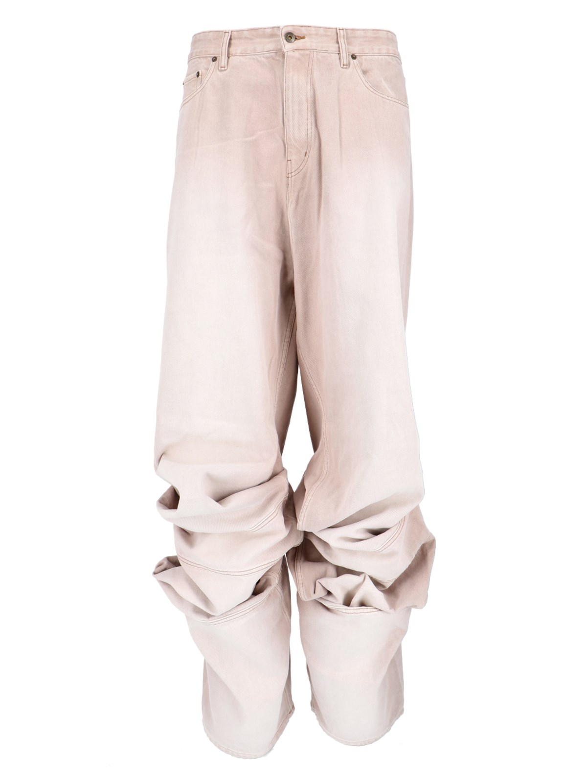 Shop Y/project 'draped Cuff' Flared Jeans In Beige