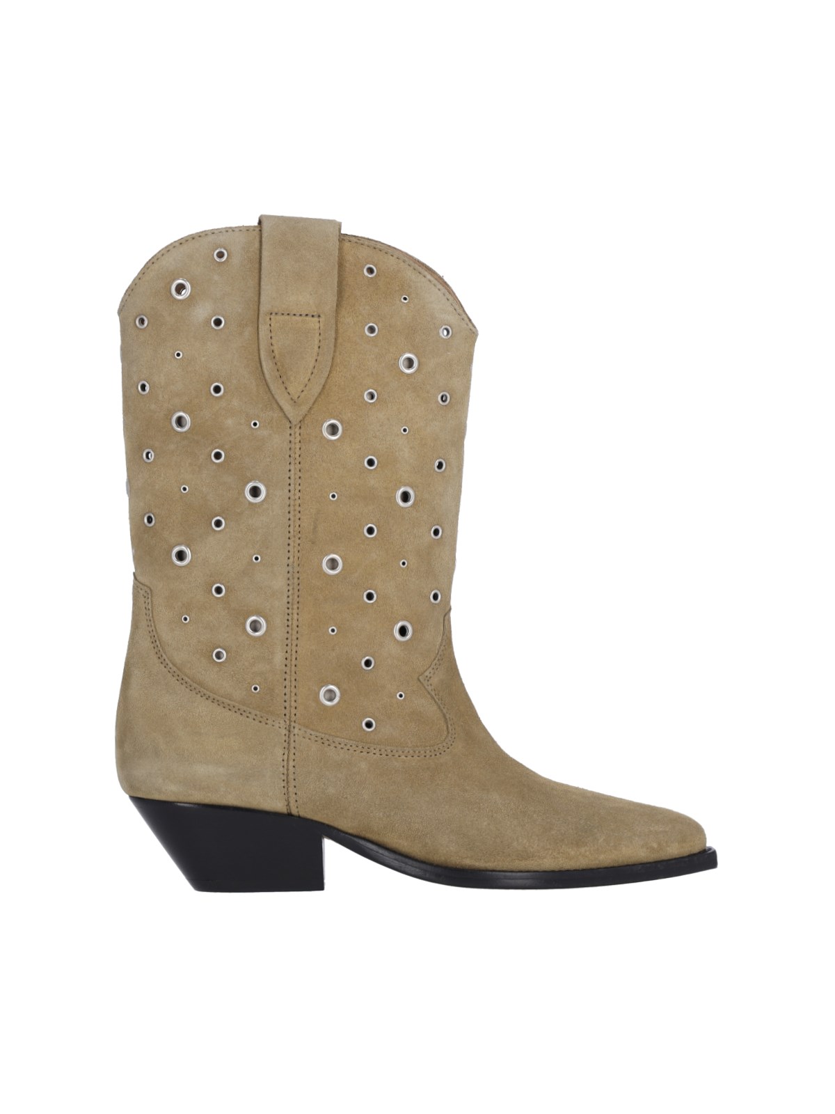 Shop Isabel Marant Studded Texan Boots In Beige