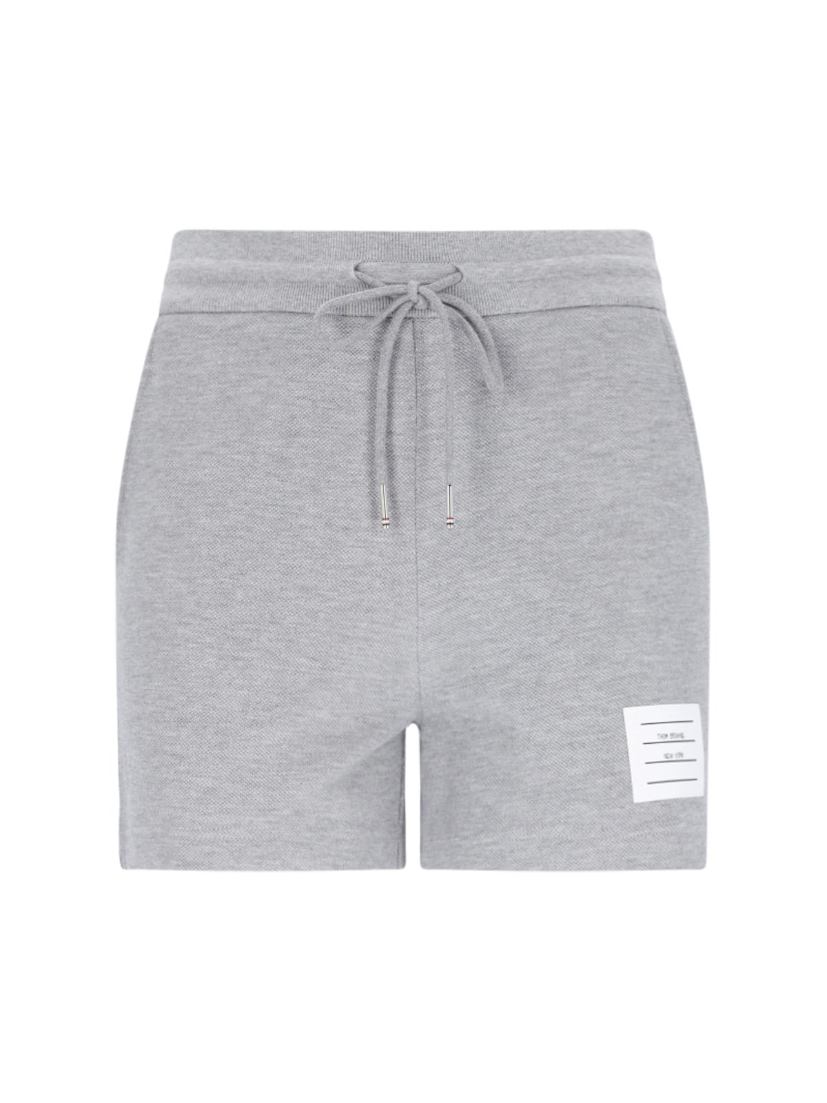Thom Browne Logo Sport Shorts In Gray