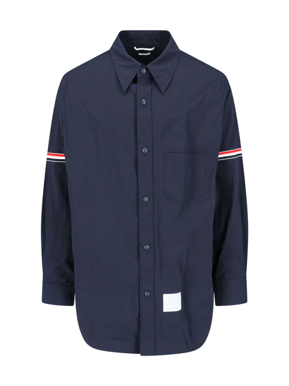 Shop Thom Browne - Nylon Buttons Jacket In Blue