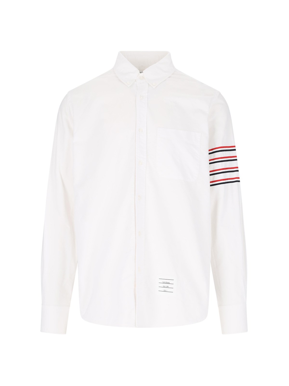 Thom Browne Tricolor Detail Shirt In White