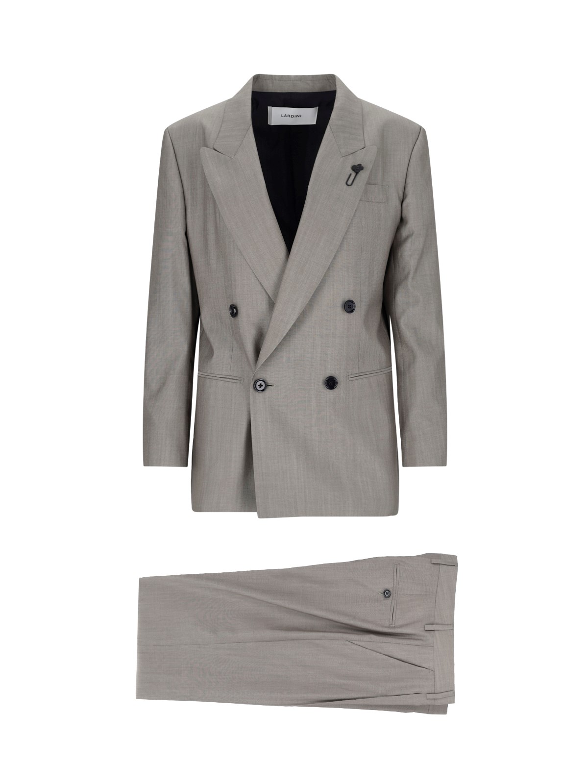 Lardini Double-breasted Suit In Gray