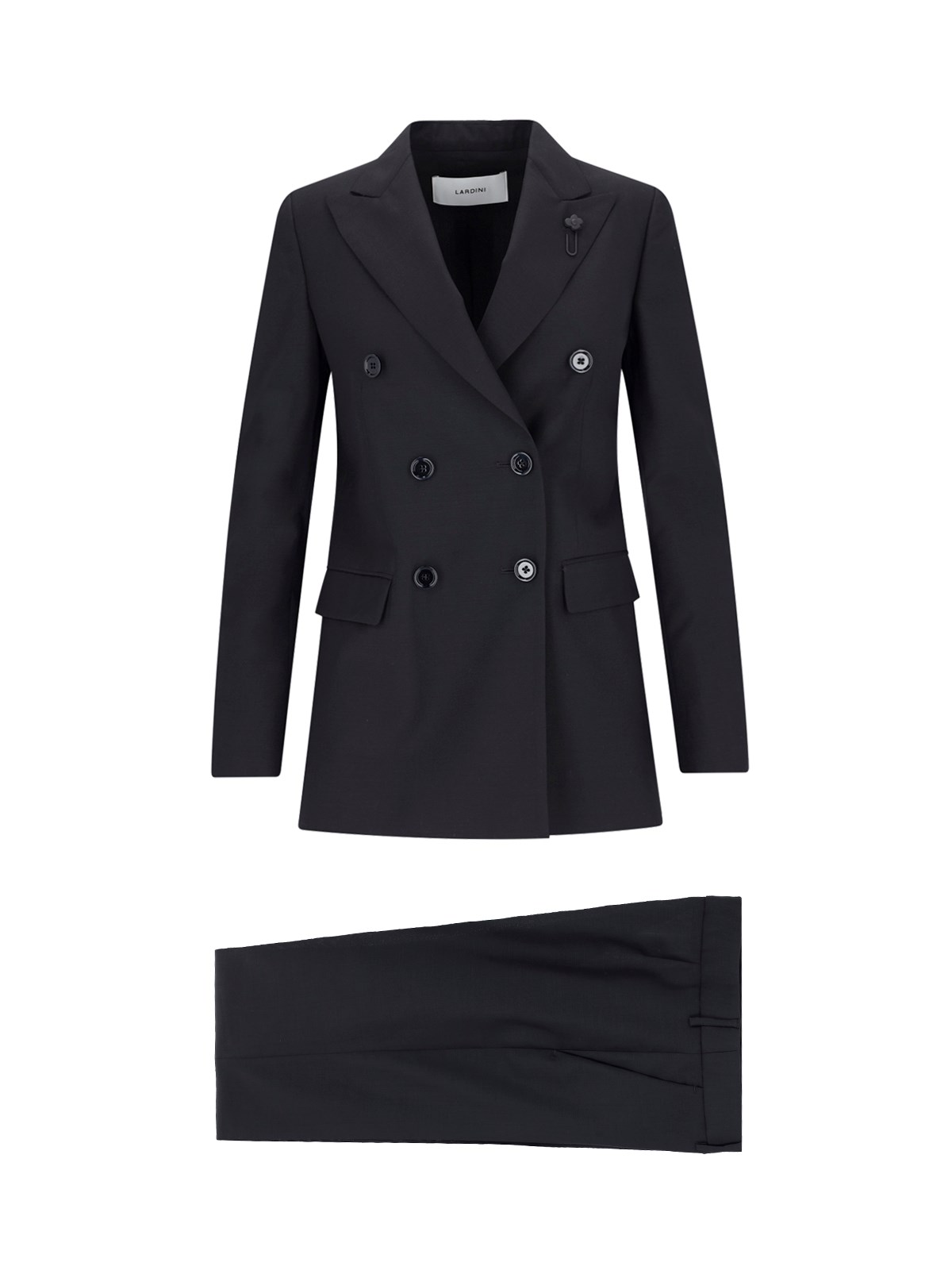 Shop Lardini Double-breasted Suit In Black  