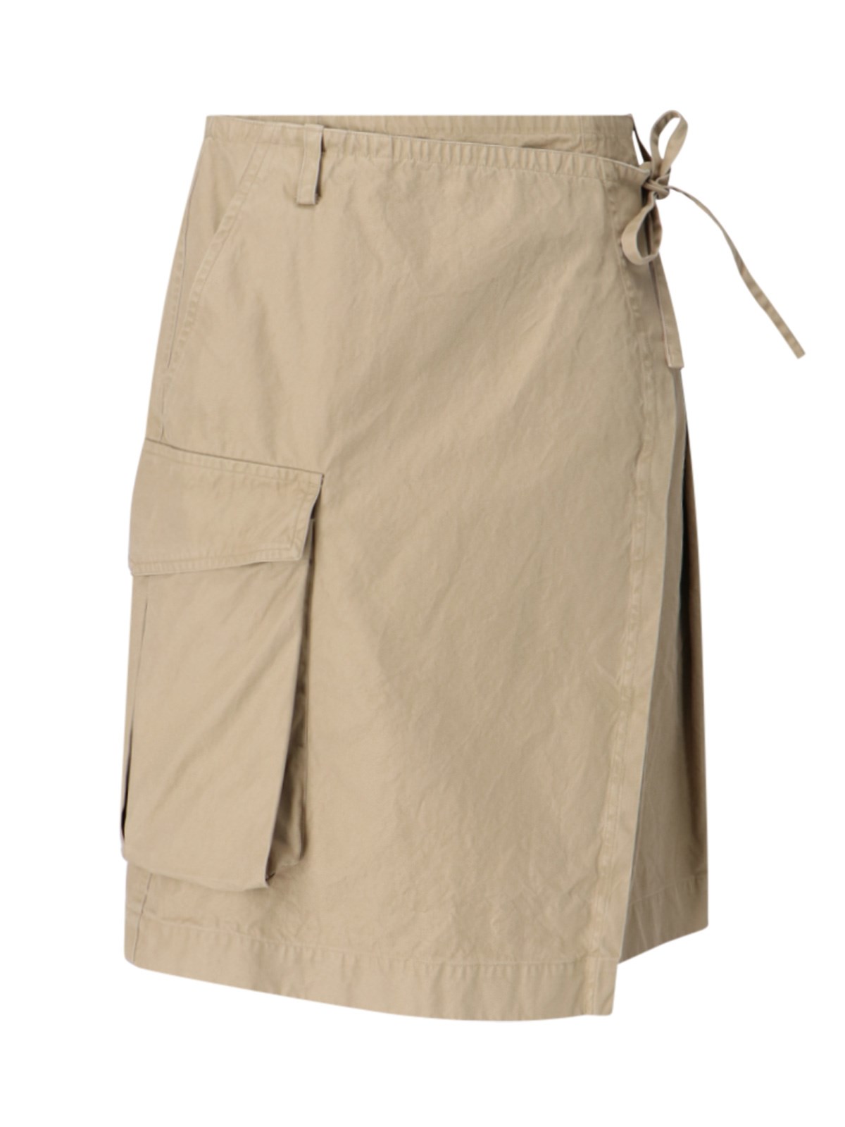 Dries Van Noten Cotton Kilt Skirt In Beige