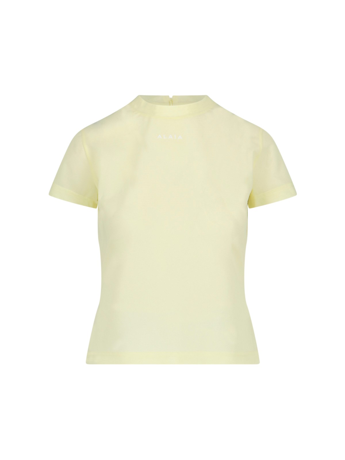 Alaïa Slim Logo T-shirt In Yellow