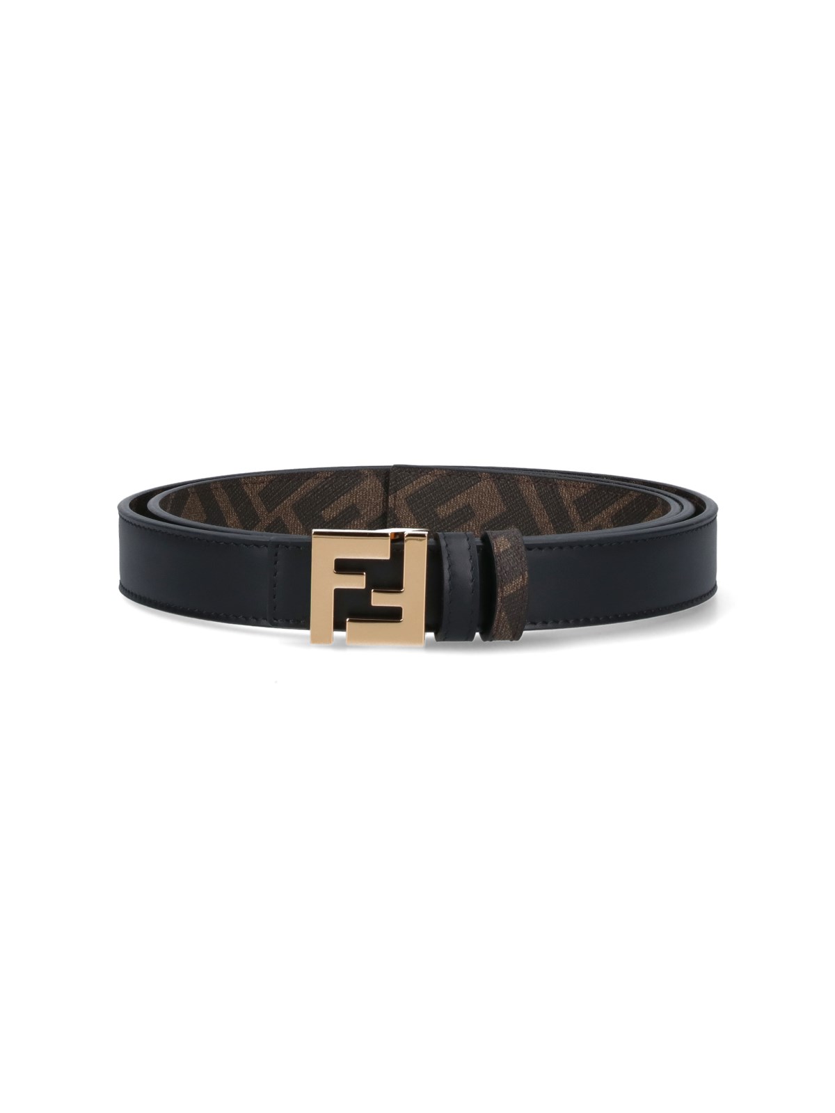 Fendi 'ff Square' Reversible Belt In Black