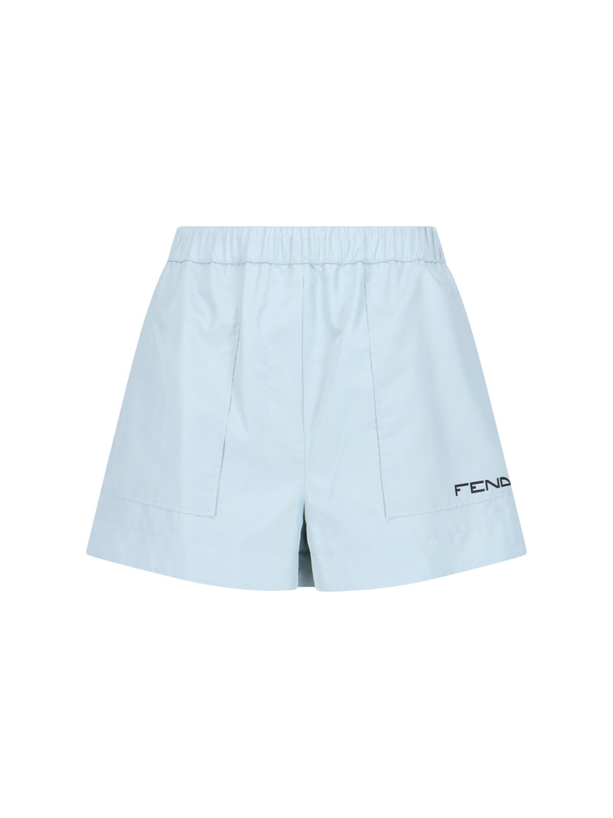 Fendi Logo Jogger Shorts In Blue