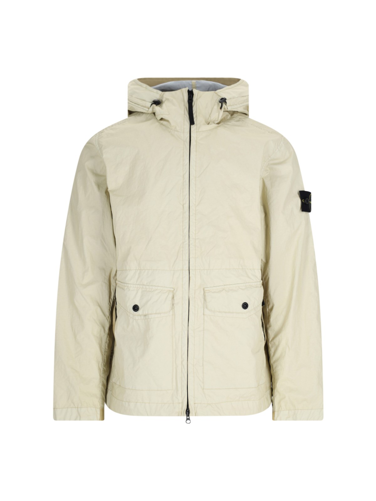Shop Stone Island 'membrana 3l Tc' Hooded Jacket In Cream
