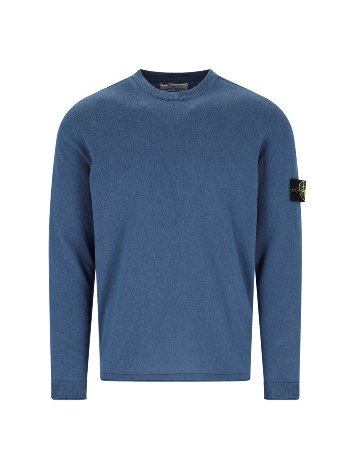 Shop Stone Island Logo Crewneck Sweatshirt In Blue