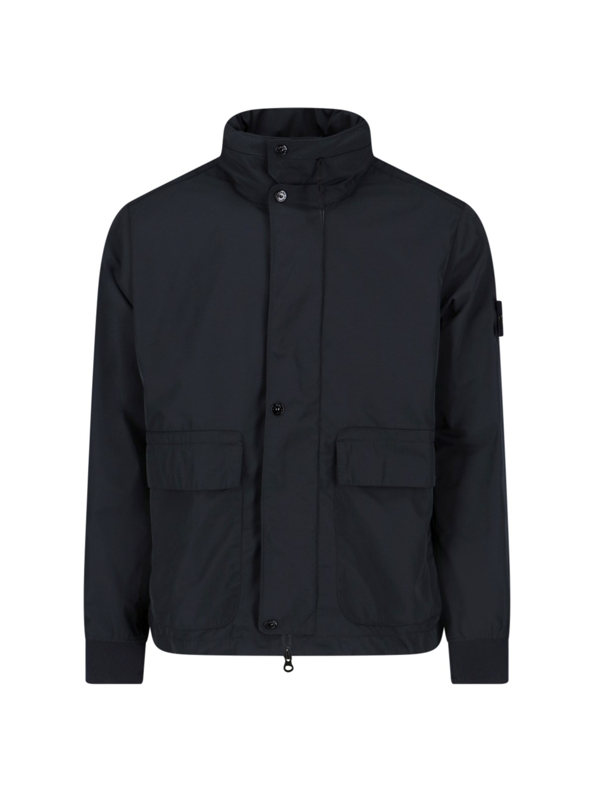 Shop Stone Island Micro Twill Hooded Jacket In Black  