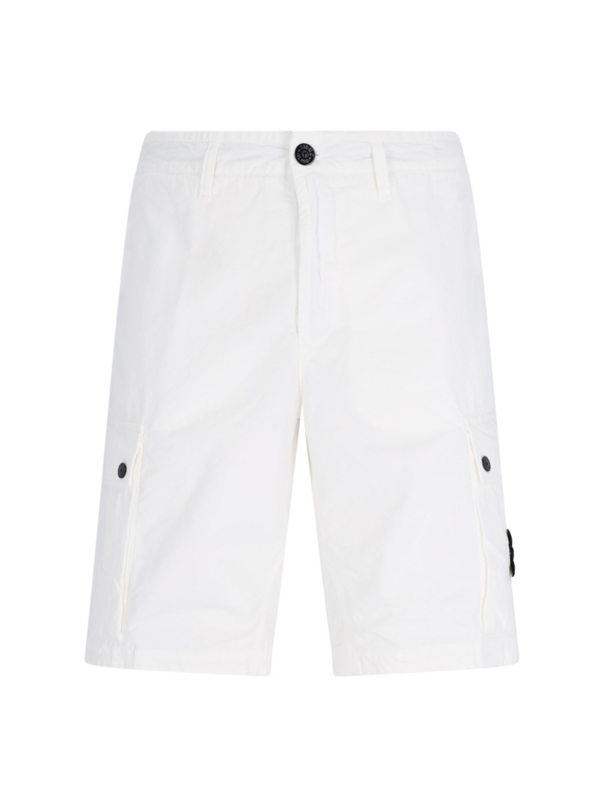 Stone Island Bermuda Shorts In Cotton Canvas L11wa In White