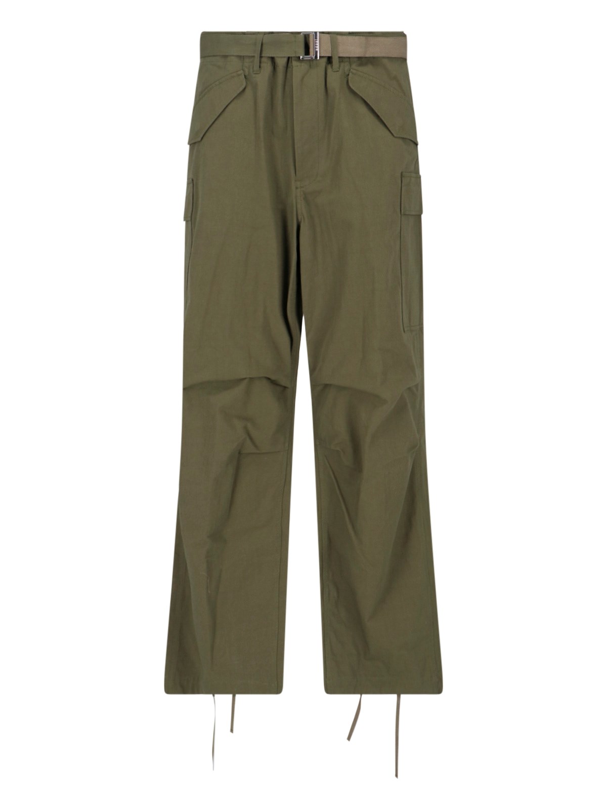 Sacai Belt Detail Pants In Green