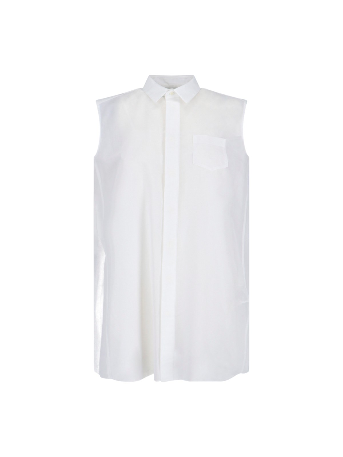 Shop Sacai Mini Shirt Dress In White