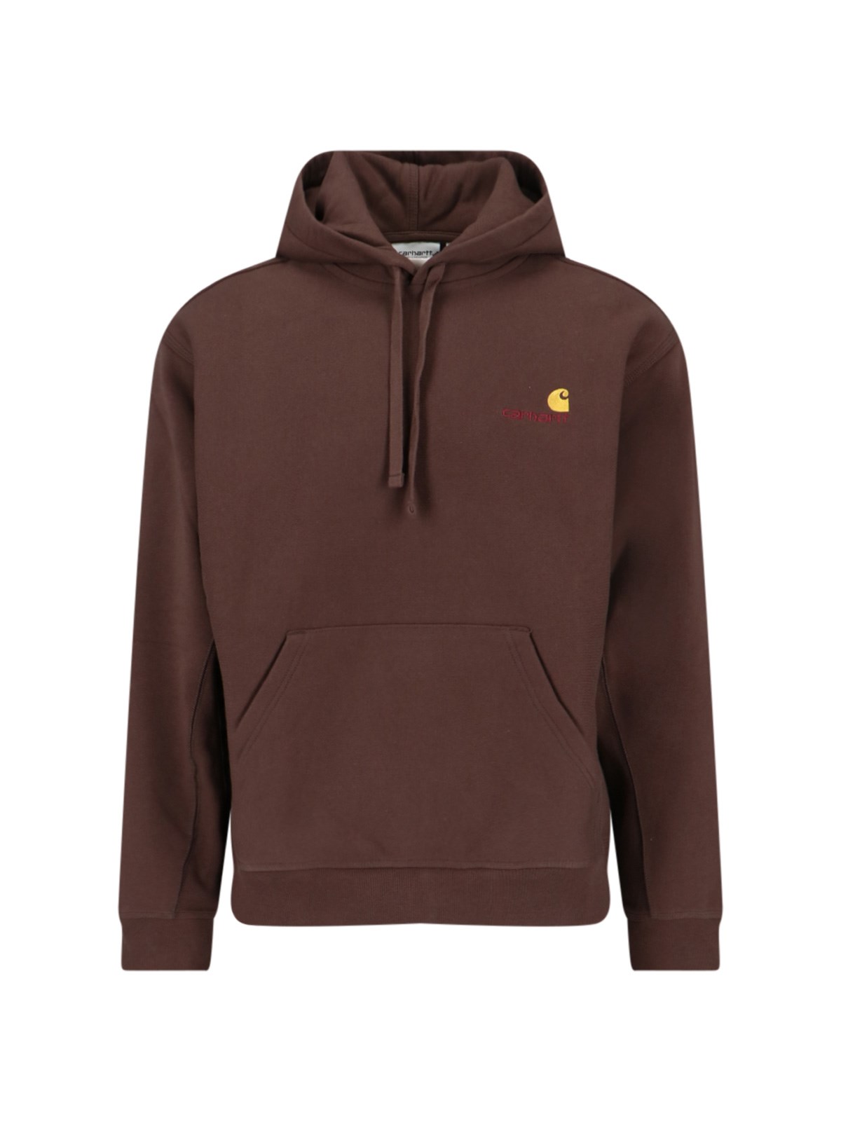 Shop Carhartt 'american Script' Hoodie In Brown